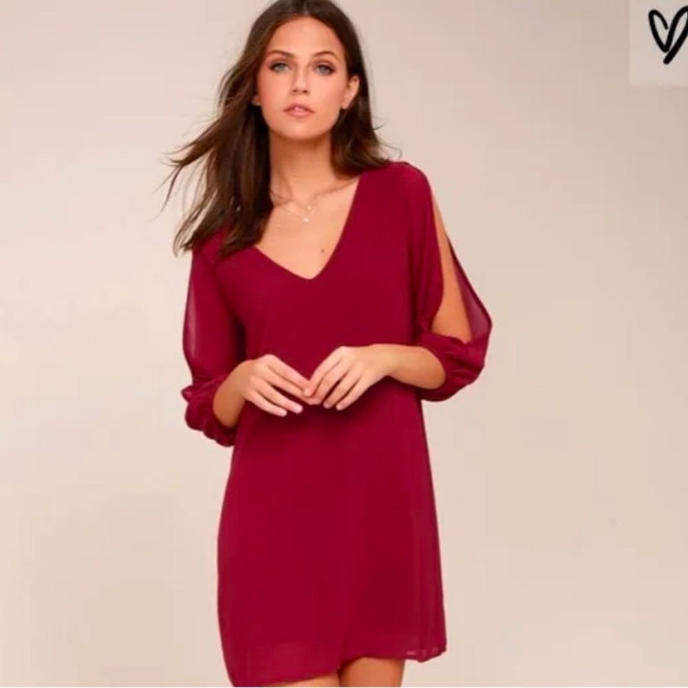 Lulus Shifting Dears Long Sleeve Dress